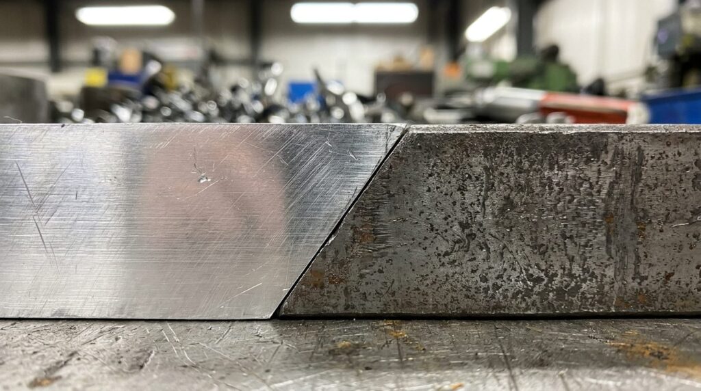 Close-up macro photography of aluminum and steel surface tex