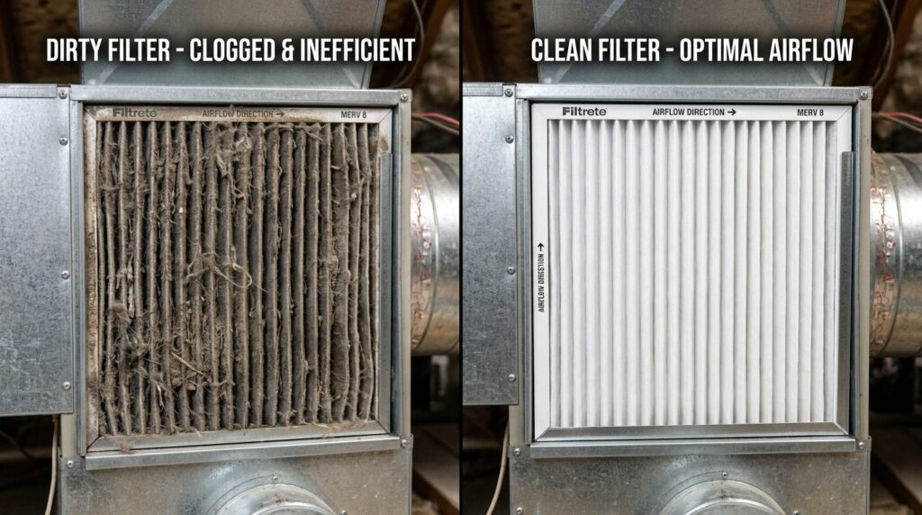 Professional close-up photorealistic image of a clean versus